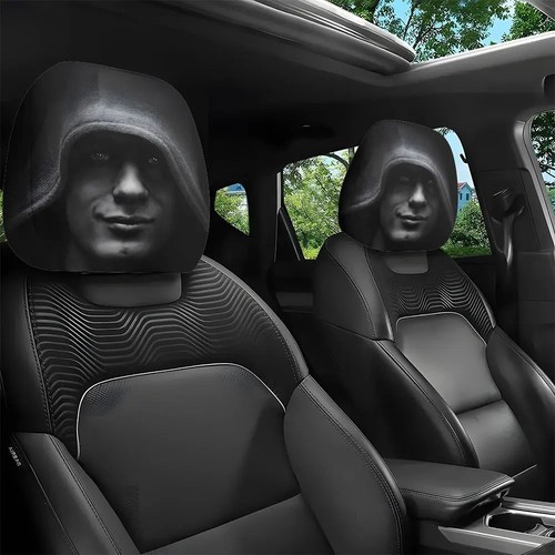 Ghost car headrest cover - 2x,