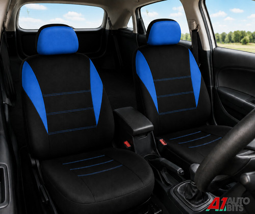 Front blue black car van - blue,
